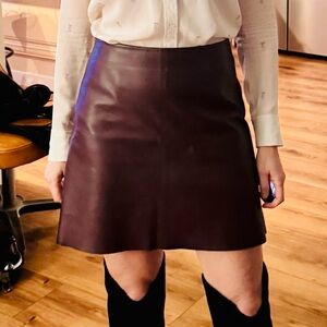 Theory lamb skin skirt